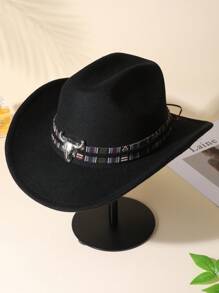 1頂中性裝飾波西米亞牛仔女帽，柔軟呢料沙灘帽，拱形吉茲帽，巴拿馬式遮陽帽，派對牛仔帽，牛仔女帽 - 多色3 - 查看 2