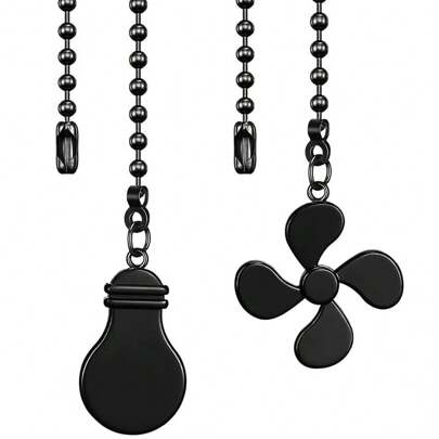 1 set De Chaîne De Traction De Ventilateur De Plafond, Dextension De Chaîne De Traction De Modèle Dampoule Et De Ventilateur, Pendentif De Chaîne De Traction De Ventilateur, Rallonge De Chaîne De Ventilateur De Plafond De 12 Pouces Avec Connecteur De Chaînes De Ventilateur À Billes