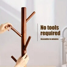 Perchero de madera independiente, creativo mueble colgador de ropa, perchero de secado para dormitorio - Multicolor - Ver 7