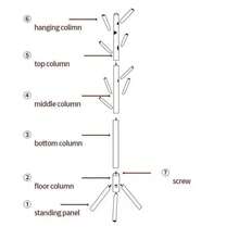 Perchero de madera independiente, creativo mueble colgador de ropa, perchero de secado para dormitorio - Multicolor - Ver 5
