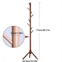 Perchero de madera independiente, creativo mueble colgador de ropa, perchero de secado para dormitorio - Multicolor - Ver 6