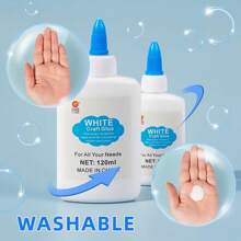 120毫升/60毫升/40毫升白色学生胶，适用于纸艺，白色乳胶，适合学校、家庭和办公室使用，返校必备品。 - 白色 - 查看 2