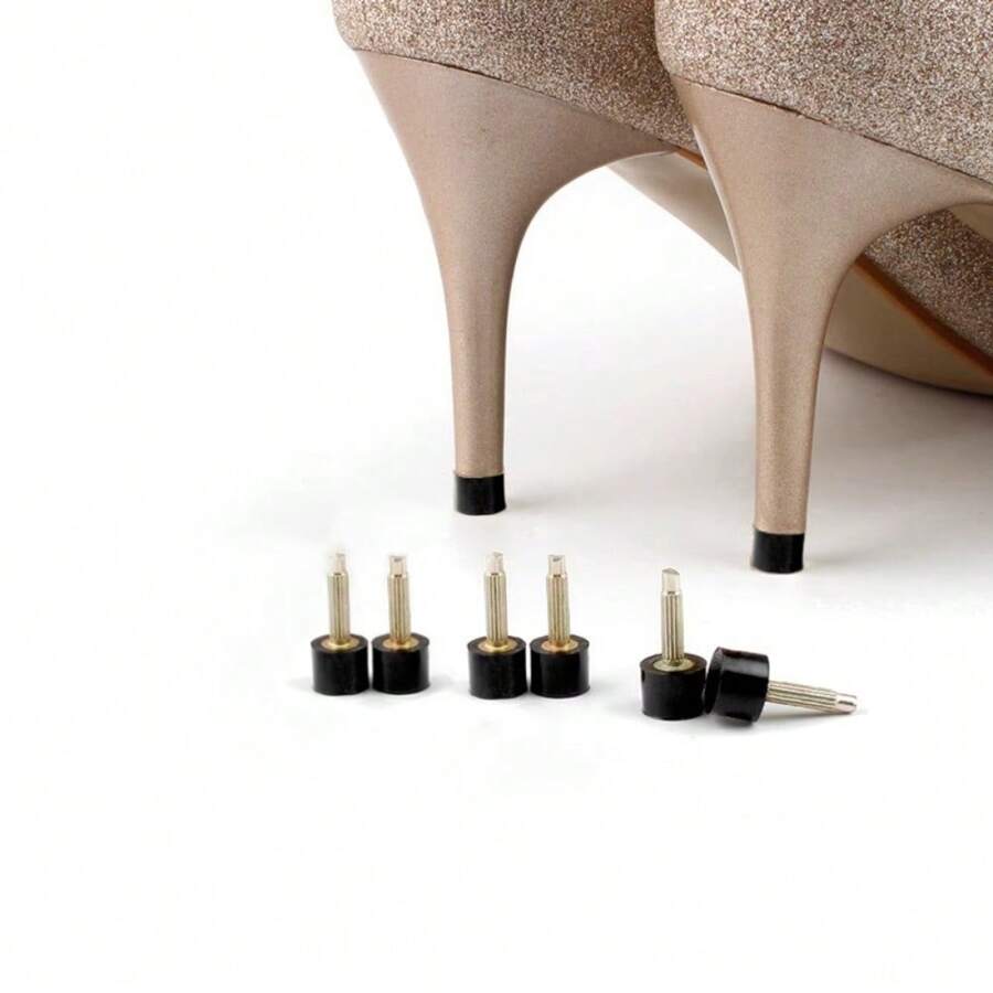 3對高跟鞋頭配件替換鞋跟蓋，女士高跟鞋維修工具套件，配以尖針拔除鉗的高跟鞋維修套件 - 黑色 - 查看 1