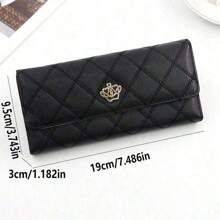 女士长款钱包，带皇冠按扣，多个卡槽，适合返校、大学礼物、送给女孩的礼物