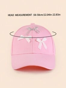 1 Máy Tính Nữ Dễ Thương Màu Hồng Nơ Mũ Bóng Chày Cong Vành Và Mềm Thái, tấm Che Nắng Và Gương Mặt-Thể Hiện Mũ Cho Mùa Xuân Và Mùa Hè - Hồng - Xem 4