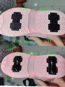 Unisex LED Rechargeable Light Up Sneakers, Multifunctional Transforming Roller Skates With Removable Wheels For Outdoor Activities And Sports Skating Shoes For Kids