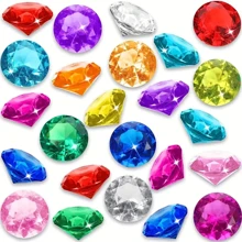 20/50/100 Pcs Diving Gems Pool Beads, Large Acrylic Gems Big Gems Pirate Treasure Chest Summer Underwater Swimming Beads For Birthday Swimming Pool Party Favors