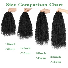 18 Inch Goddess Locs Crochet Hair Faux Locs Crochet Hair Pre Looped River Locs Crochet Hair With Curly Ends,4# - Dark Brown - View 5