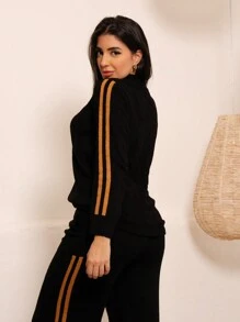 Women Sweater Co-Ords - màu đen - Xem 2