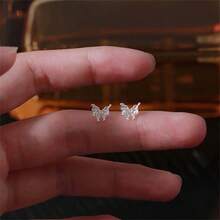 1 cặp bông tai hình bướm thiết kế bất đối xứng thời trang S999, thích hợp cho phụ nữ đeo hàng ngày, Ngày của Mẹ, Ngày lễ tình nhân, Quà tặng sinh nhật - Loại bướm - Xem 4