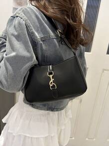 Minimalist Crescent Underarm Bag, Shoulder Bag, Women's Stylish Handbag & Purse For Commuter