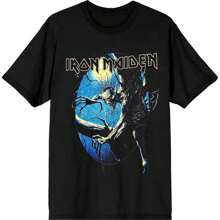 Iron Maiden | Official Band T-Shirt | Fear Of The Dark Oval Eddie Moon (Back Print) - 48-Hour Fast Shipping!  - Black - View 1