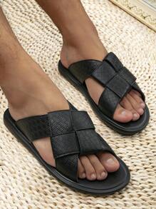 Men  Style Comfortable Casual Arabic Sandals - Black - View 2