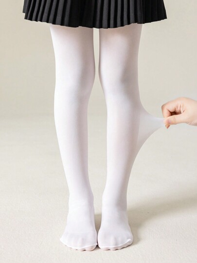 1pair Solid Color High-Density Dance Socks Tights