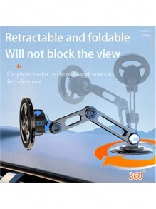 2024 Nouvelle arrivée Support de téléphone pour voiture magnétique en métal complet d'alliage d'avion fort magnétique universel de rotation de 360 ​​° multi-articulaire pour la navigation, cadeau pratique pour les hommes et les femmes. Idéal pour la maison, les affaires et diverses situations. - Noir - Voir 3