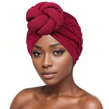 Turbanti da donna in tessuto africano con fiore fatto a mano, nodo solido di colore, cappello da chemio stile casual ad alta gamma, confortevole e traspirante per l'abbigliamento quotidiano della testa.