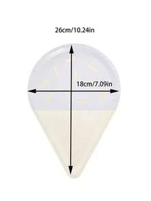 高級熱壓冰淇淋造型紙盤，生日派對餐具，活動用品，小吃和水果托盤，糕點，燒烤配件 - 綠色 - 查看 2