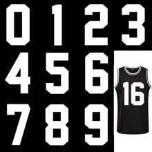 Heat Transfer Numbers 0 To 9 Jersey Numbers Soft Iron On Numbers For Team Uniform Sports T Shirt Football Basketball Baseball,Number Iron On Decals Patches DIY Craft Clothing Decor (8 Inch-White)