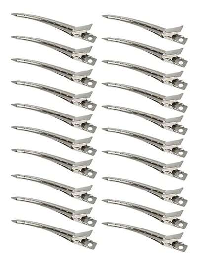 10pcs/20pcs Women's Fashion Minimalist Convenient Y2K Style 3.54in Hollow Out Alloy Silver Hair Clips, Suitable For Daily Hairstyling Use In Salons, Claws Hairpins Hair Accessories