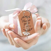 36件組芭蕾女孩鑰匙圈附歐根紗袋與感謝吊牌，婚禮賓客伴手禮，創意紀念禮品，新娘婚前派對伴手禮 - 彩色 - 查看 6