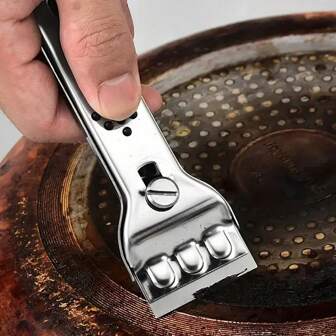 Raspador de vitrocerámica con cuchillas de repuesto - Raspador de acero inoxidable para la cocina - Raspador de cerámica con mango antideslizante y protección de la hoja. Herramienta de raspador de cuchilla de afeitar, raspador de ventanas, raspador de placa de vidrio, raspador de pintura, raspador de cuchilla de afeitar de metal pesado para limpiar la ventana del horno, herramienta de limpieza de superficie lisa, sin rayar, para cocina, cocina de inducción, horno.