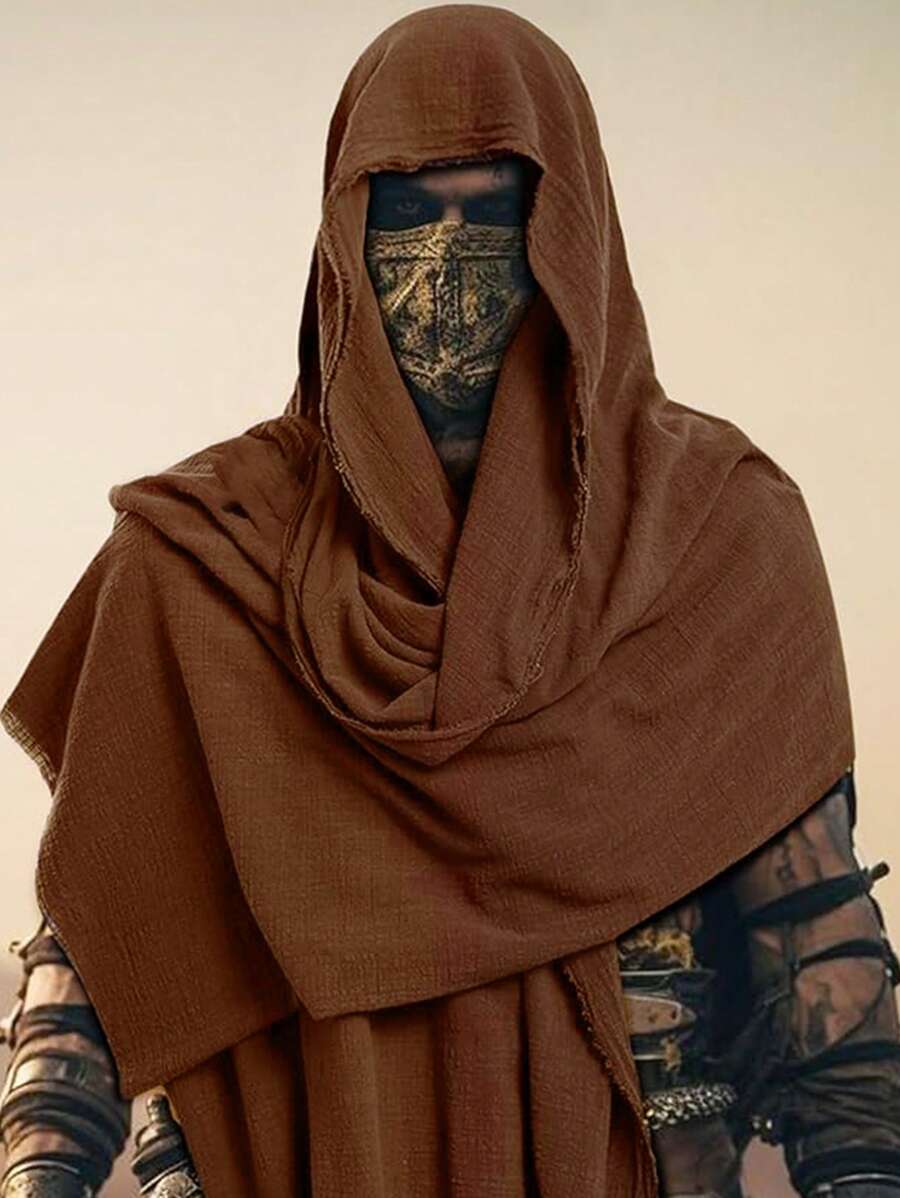 1件中世纪文艺复兴骑士肩披半披风节日角色扮演服装道具配饰万圣节、派对服装 - 棕色 - 查看 1