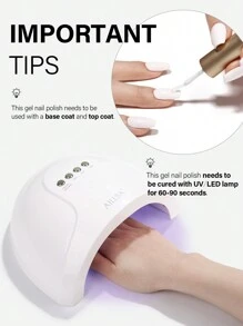 1pc15ml Black Gel Nail Polish, Soak Off Gel Nail Polish ,Long-Lasting And LED/UV Lamp Quick-Drying, For Home Salon Nail Art DIY Nails - 黑色 - 查看 6