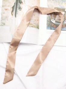 1 件女士纯色围巾长围巾小飘带包手提包手柄丝带围巾头发头带颈巾女孩丝带发带时尚头饰