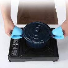 2 pezzi Guanti in silicone spessito resistenti al calore per forno a microonde, presine per forno ad alta temperatura - Multicolore - Visualizzare 5