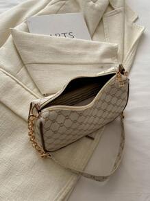 Fashionable Solid Color Vintage Simple Shoulder Bag, Tready Crescent Moon Bag For Women