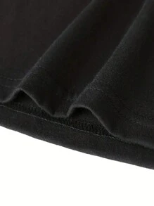 Tween Boys Casual Printed Short Sleeve T-Shirt With Round Neckline, Summer - Black - View 7