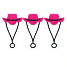 10mm牛仔帽矽膠吸管套，適用於30/40盎司杯，可愛有趣的馬克杯吸管封口配件，男女適用禮物 - 粉色 - 查看 10