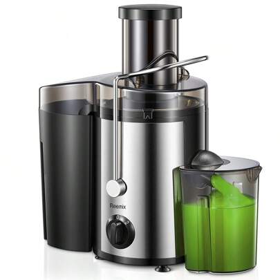 Juicer, Reemix Centrifugal Juicer Machines Whole Fruit And Vegetable 500W, 3-Inch Wide Mouth Juicer Extractor With 2 Speeds, Brush Included Easy To Cl