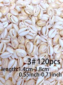 30/60/120pcs Creative Fashionable DIY Natural Shell Pendant (With Hole) Set, Including Various Types Of Shell & Conch Pendant For Making Bracelets, Necklaces, Beaded Jewelry, Beach Vacation Style Accessories