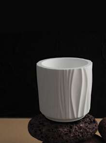 1 pieza Taza de aromaterapia de yeso/concreto DIY con moldes de silicona para almacenamiento de yeso y acabado espejo, decoración creativa