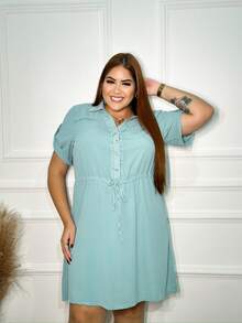 Plus Size Dresses - 薄荷綠 - 查看 1