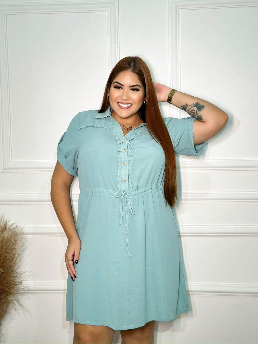 Plus Size Dresses - 薄荷綠 - 查看 1