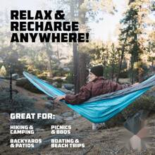 Camping Hammock - Camping Essentials, Portable Hammock W/Tree Straps, Single Or Double Hammock For Outside, Hiking, And Travel