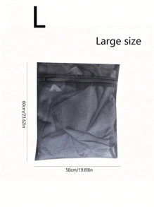 1 pièce Sac de protection pour le lavage des chemises de sous-vêtements en maille fine, sac de rangement pour vêtements en maille résistante - Protège les vêtements contre les plis et les taches dans la machine à laver - Idéal pour les grandes quantités de linge - Parfait pour le lavage et l'utilisation domestique (Noir) - Noir - Voir 8