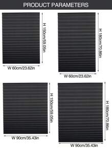 1pc Simple Pleated Half-Shade Window Curtain, Adhesive, No-Drill, Cutable, Sun Shading And Heat Insulation