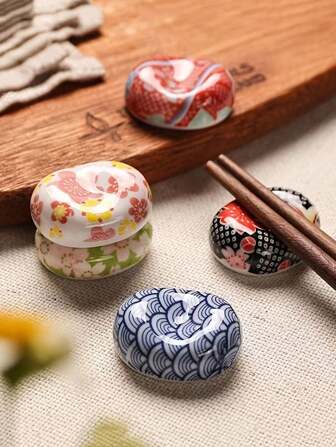 6 st/set Broad Bean Ätpinnar Stöd, Keramiska Ätpinnar Hållare, Sked Gaffel Ställare, Hem Kök Bestick Ätpinnar Support, Kök, Julklapp