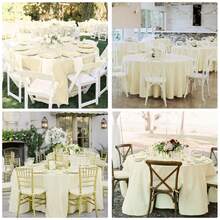 4 Pack Round Tablecloth Polyester Round Table Covers For Round Tables Washable Reusable Fabric Table Cloth For Wedding Dining Buffet Parties Banquet Table Decor - 米色 - 查看 6