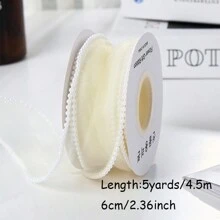 5 Yards 4cm/6cm Pearl Fish Tail Organza Ribbon For Flower Wrapping,Gift, Cake & Bakery Packaging, With Bowknot, DIY, Gift Box & Bouquet Binding
