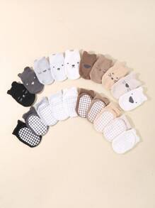 10 Pairs/Set Baby Non-Slip Short Socks With Cute Ears - Multicolor - View 2