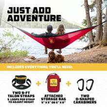 Camping Hammock - Camping Essentials, Portable Hammock W/Tree Straps, Single Or Double Hammock For Outside, Hiking, And Travel