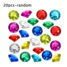 20/50/100 Pcs Diving Gems Pool Beads, Large Acrylic Gems Big Gems Pirate Treasure Chest Summer Underwater Swimming Beads For Birthday Swimming Pool Party Favors