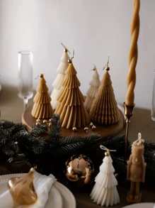 1 juego de moldes de árbol de Navidad de silicona, grande y pequeño, nuevos moldes hechos a mano DIY para velas aromáticas de yeso, decoración festiva, manualidades decorativas para el hogar