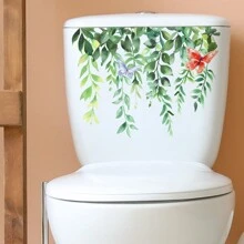 1 Peça Adesivo de vaso sanitário com flor desenhada - Multicolorido - Visão 13