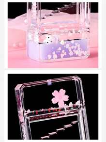 1 pièce de toboggan de fleur de cerisier créatif, sablier transparent, ornement de décompression pour la jeunesse, jouet cadeau de bouteille de sable mouvant (couleur aléatoire)