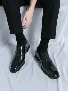 New British Style Men's Formal Leather Shoes - Black - View 2